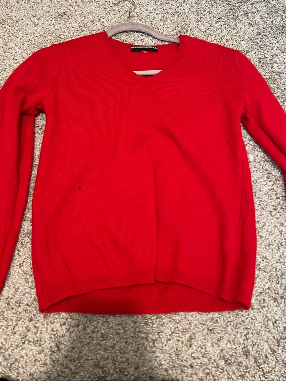 Women’s Red V-Neck Sweater